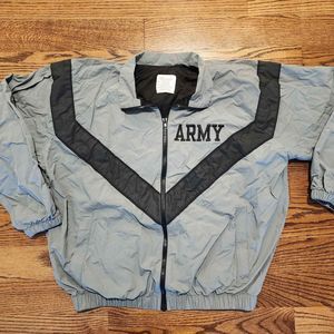 US Army Military Physical Fitness Athletic Jacket Small Reg Gray Men Unisex Coat